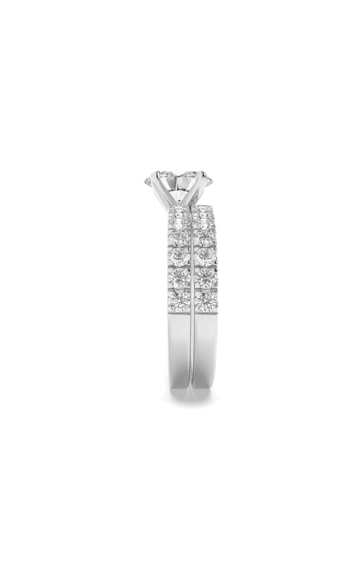 2Cttw Oval Shaped Lab Grown Diamond (F/VS) Classic Accented  Set With Band and Engagement Ring in 14K Gold