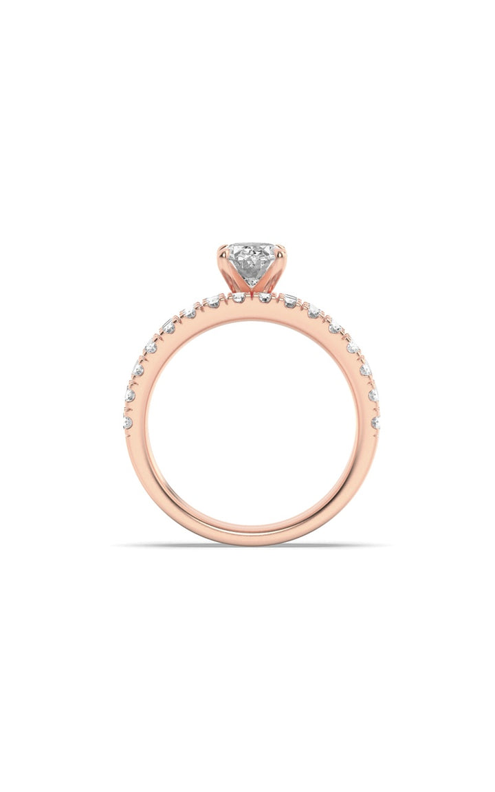 2Cttw Oval Shaped Lab Grown Diamond (F/VS) Classic Accented  Set With Band and Engagement Ring in 14K Gold