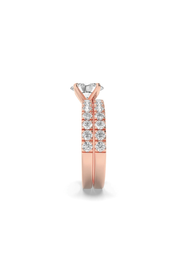 2Cttw Oval Shaped Lab Grown Diamond (F/VS) Classic Accented  Set With Band and Engagement Ring in 14K Gold