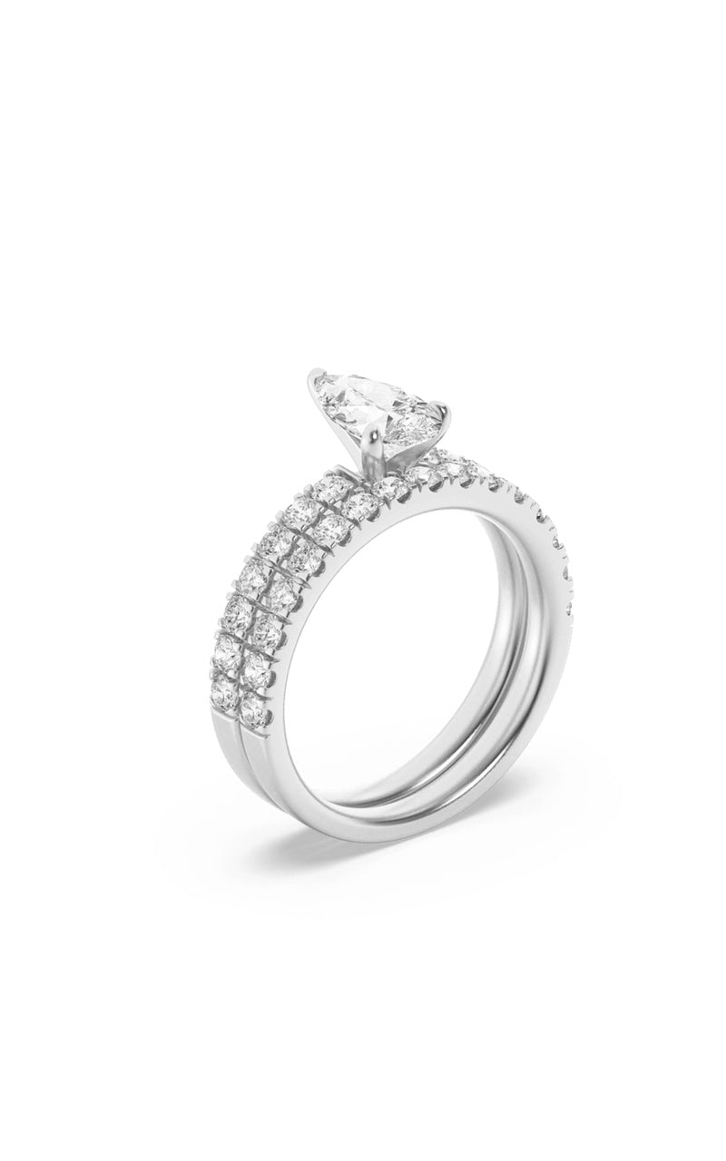 2Cttw Pear Shaped Lab Grown Diamond (F/VS) Classic Accented  Set With Band and Engagement Ring in 14K Gold