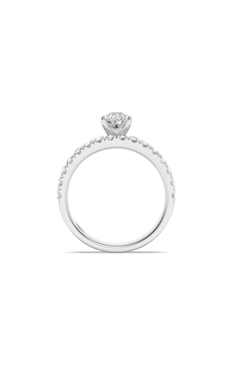 2Cttw Pear Shaped Lab Grown Diamond (F/VS) Classic Accented  Set With Band and Engagement Ring in 14K Gold