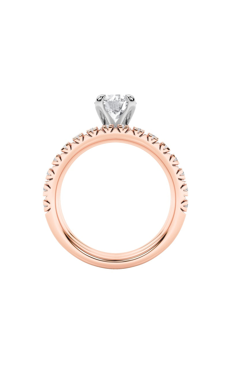 2Cttw Round Shaped Lab Grown Diamond (F/VS) Classic Accented Set With Band and Engagement Ring in 14K Gold
