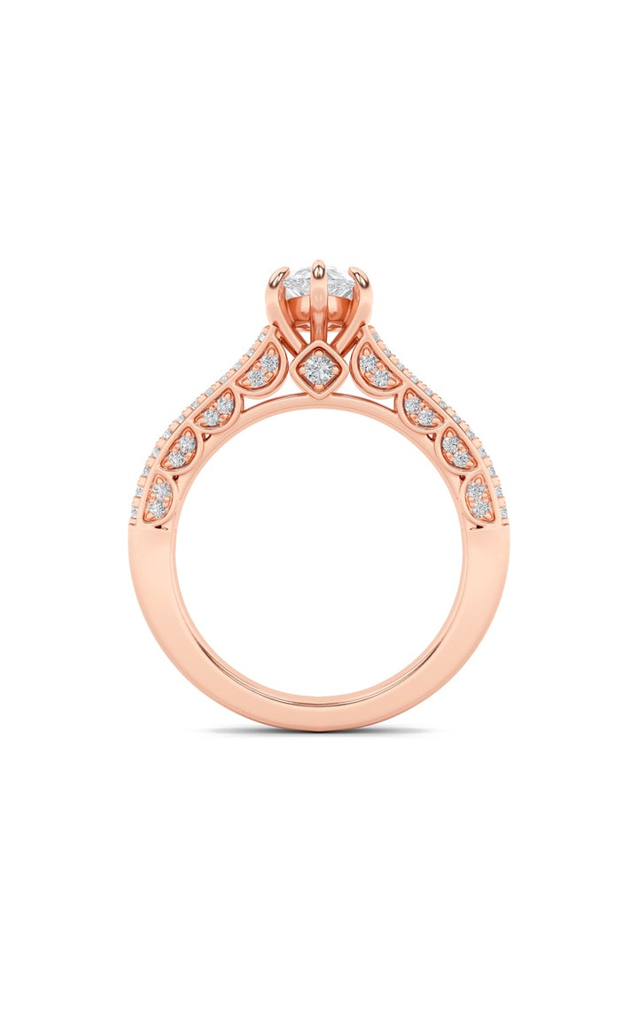 2Cttw Pear Shaped Lab Grown Diamond (F/VS) Split Shank Accented Engagement Ring in 14K Gold