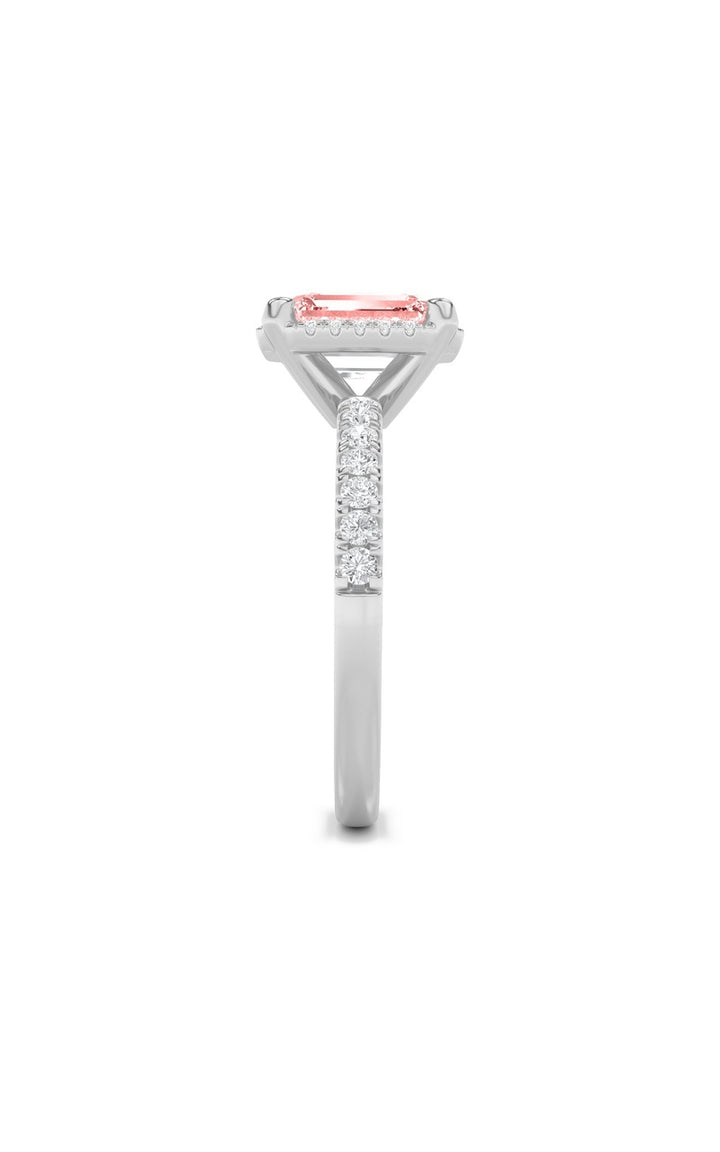 2Cttw Radiant Shaped Lab Grown Diamond (F/VS) Halo Accented Engagement Ring in 14K Gold