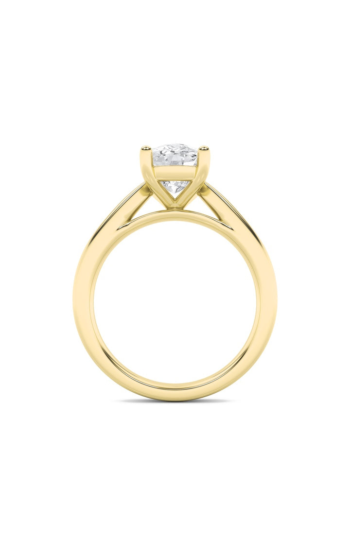 2CTW Elongated Cushion Shaped Lab Grown Diamond (G/VS) Classic Shank Solitaire Engagement Ring in 14K Gold