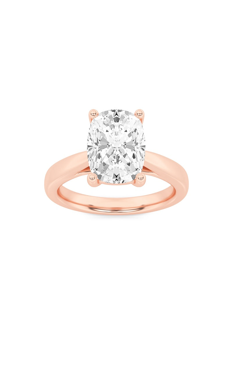 2CTW Elongated Cushion Shaped Lab Grown Diamond (G/VS) Classic Shank Solitaire Engagement Ring in 14K Gold