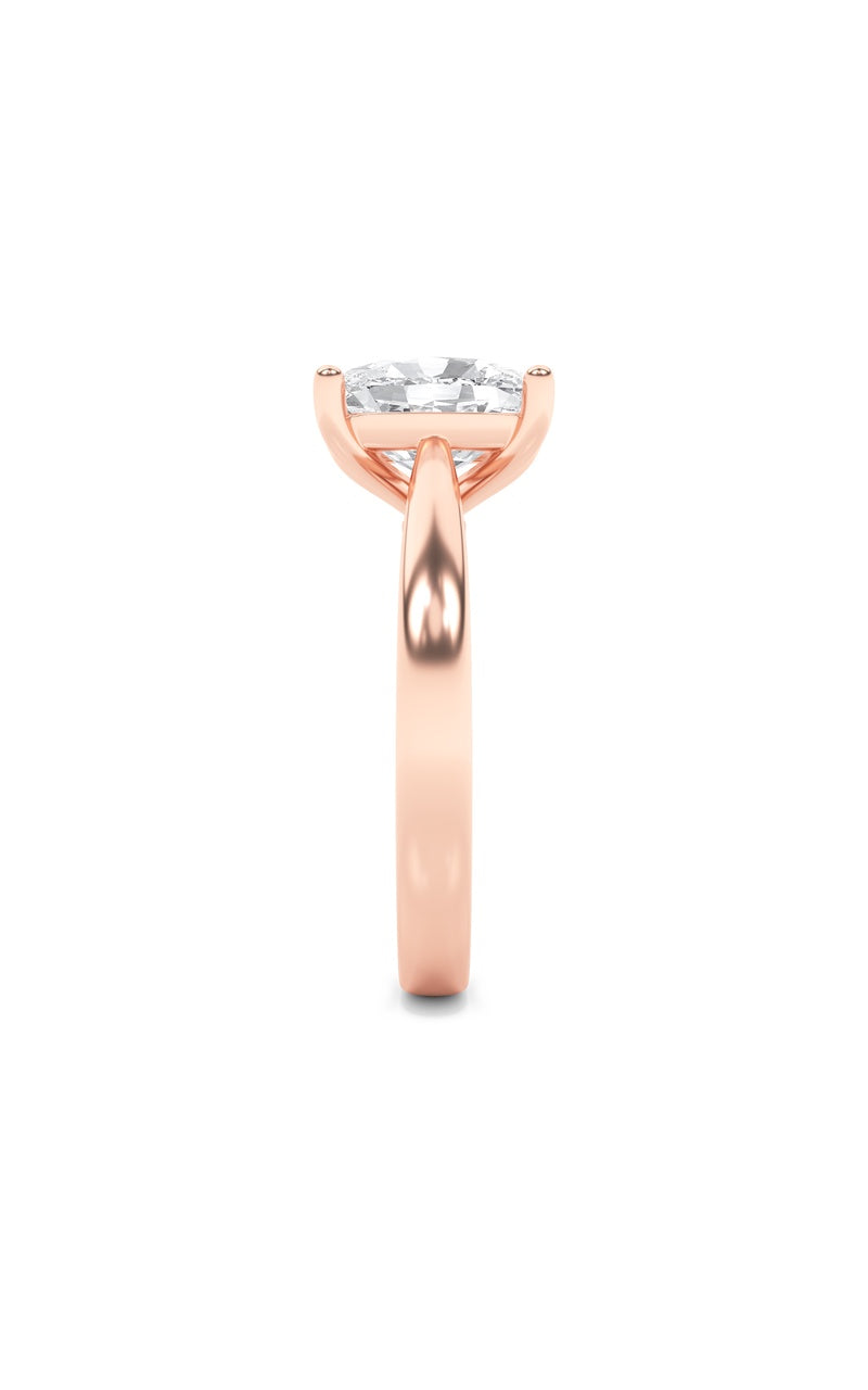 2Cttw Elongated Cushion Shaped Lab Grown Diamond (G/VS) Classic Shank Solitaire Engagement Ring in 14K Gold