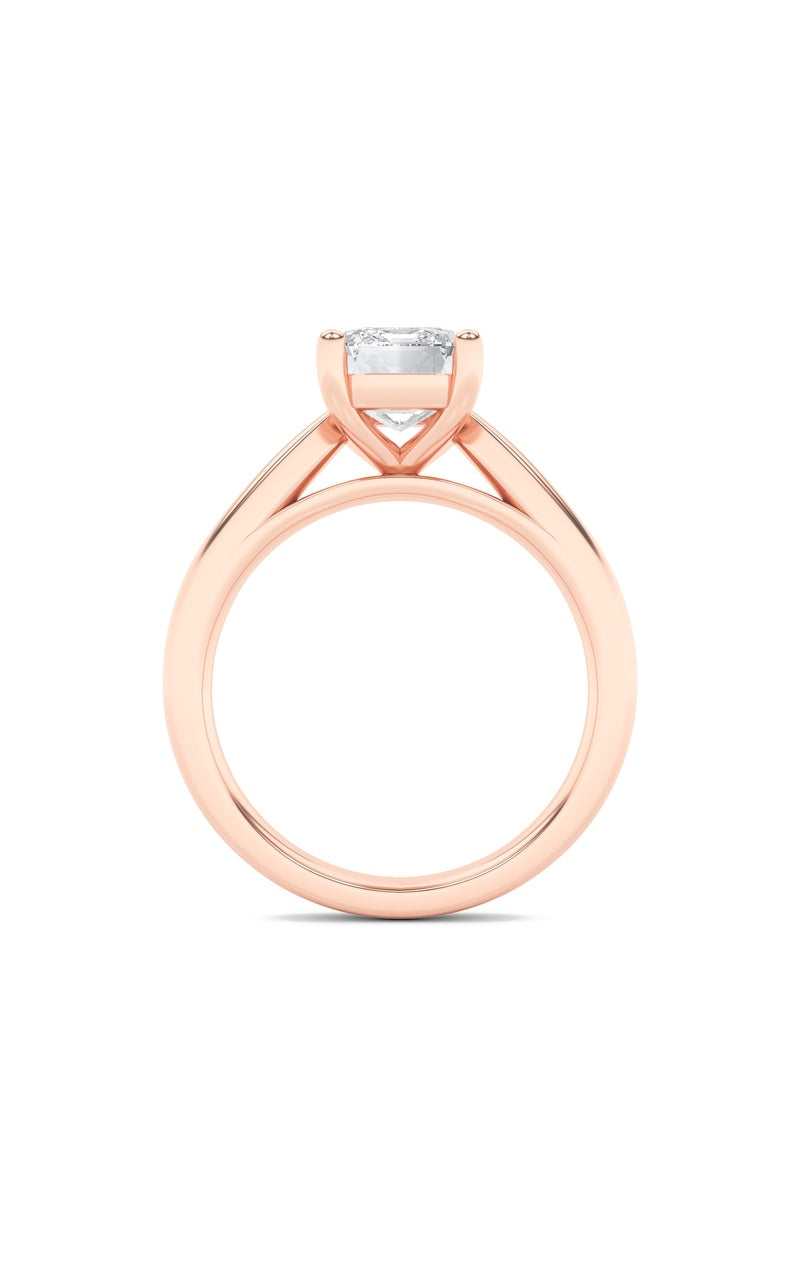 2Cttw Emerald Shaped Lab Grown Diamond (F/VS) Classic Shank Solitaire Engagement Ring in 14K Gold