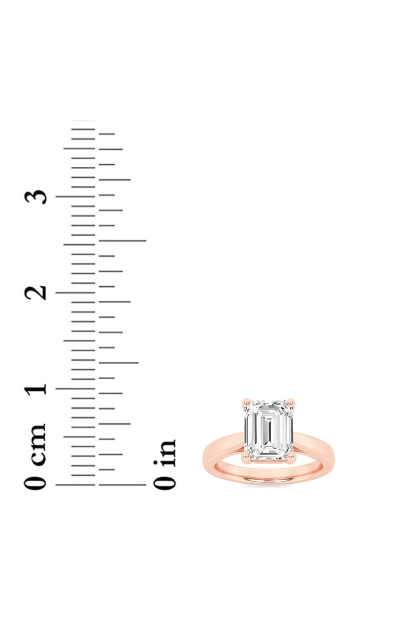 2Cttw Emerald Shaped Lab Grown Diamond (F/VS) Classic Shank Solitaire Engagement Ring in 14K Gold