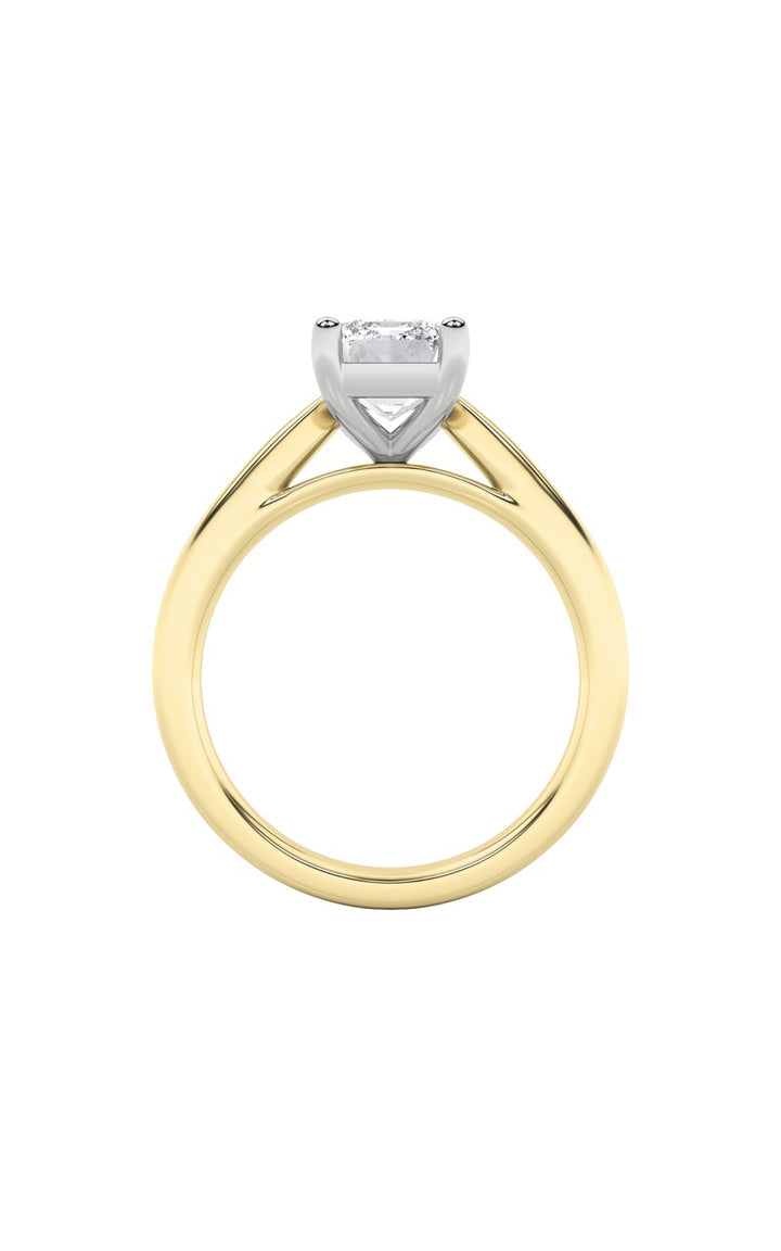 2Cttw Emerald Shaped Lab Grown Diamond (F/VS) Classic Shank Solitaire Engagement Ring in 14K Gold