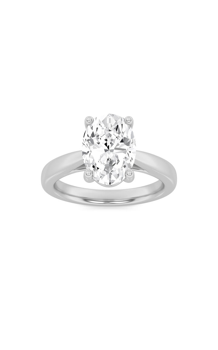 2Cttw Oval Shaped Lab Grown Diamond (F/VS) Classic Shank Solitaire Engagement Ring in 14K Gold