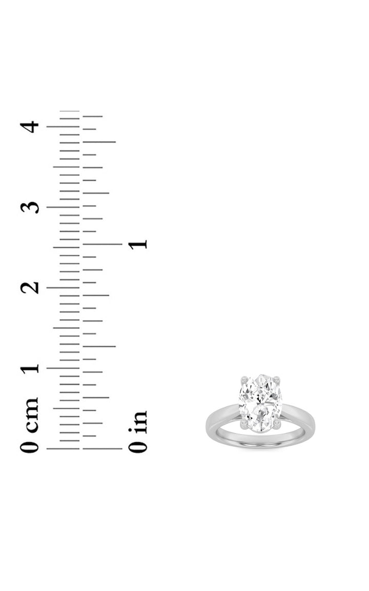 2Cttw Oval Shaped Lab Grown Diamond (F/VS) Classic Shank Solitaire Engagement Ring in 14K Gold