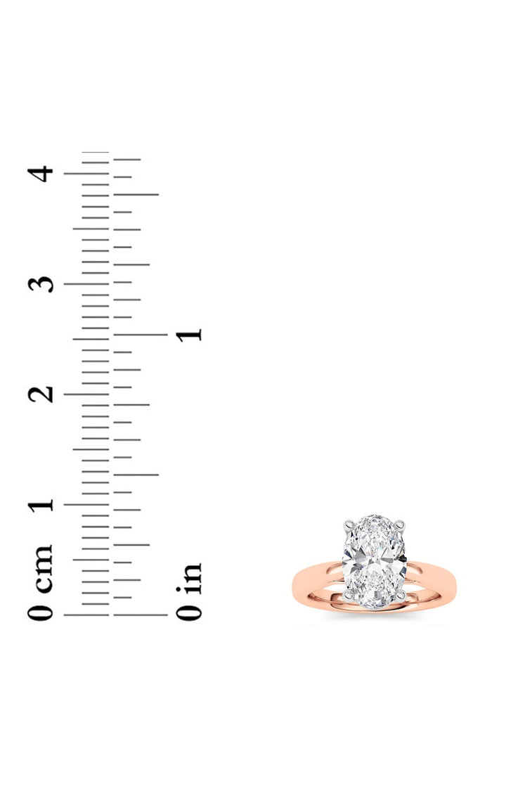 2Cttw Oval Shaped Lab Grown Diamond (F/VS) Classic Shank Solitaire Engagement Ring in 14K Gold