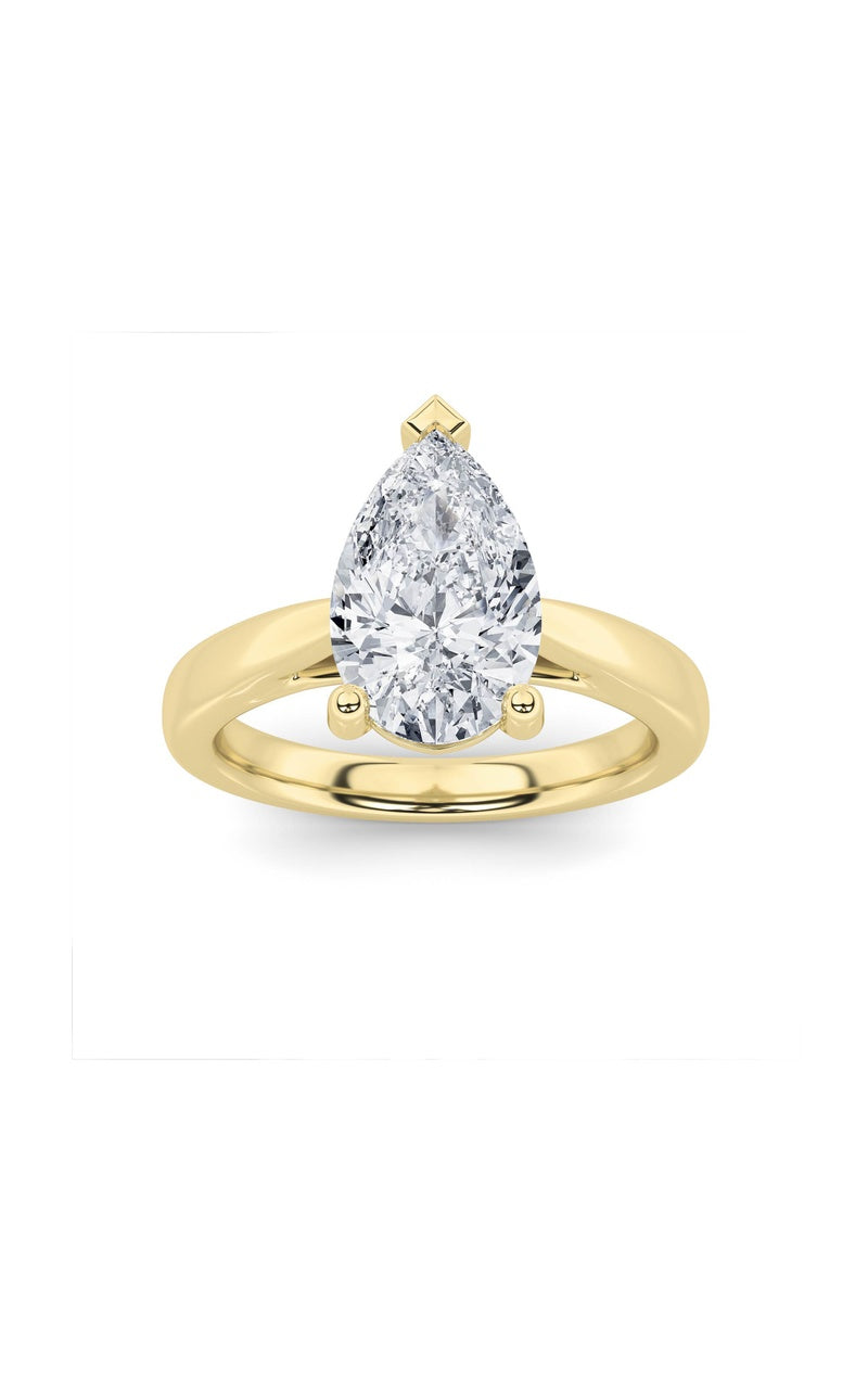 2Cttw Pear Shaped Lab Grown Diamond (F/VS) Classic Shank Solitaire Engagement Ring in 14K Gold