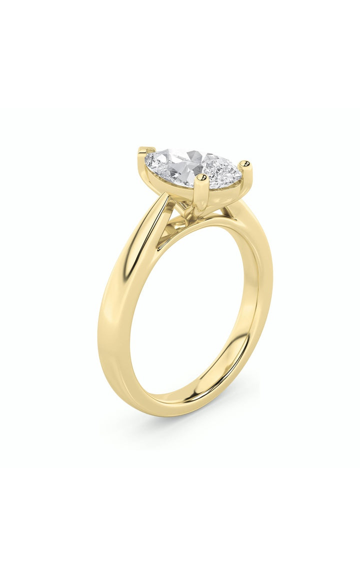 2Cttw Pear Shaped Lab Grown Diamond (F/VS) Classic Shank Solitaire Engagement Ring in 14K Gold