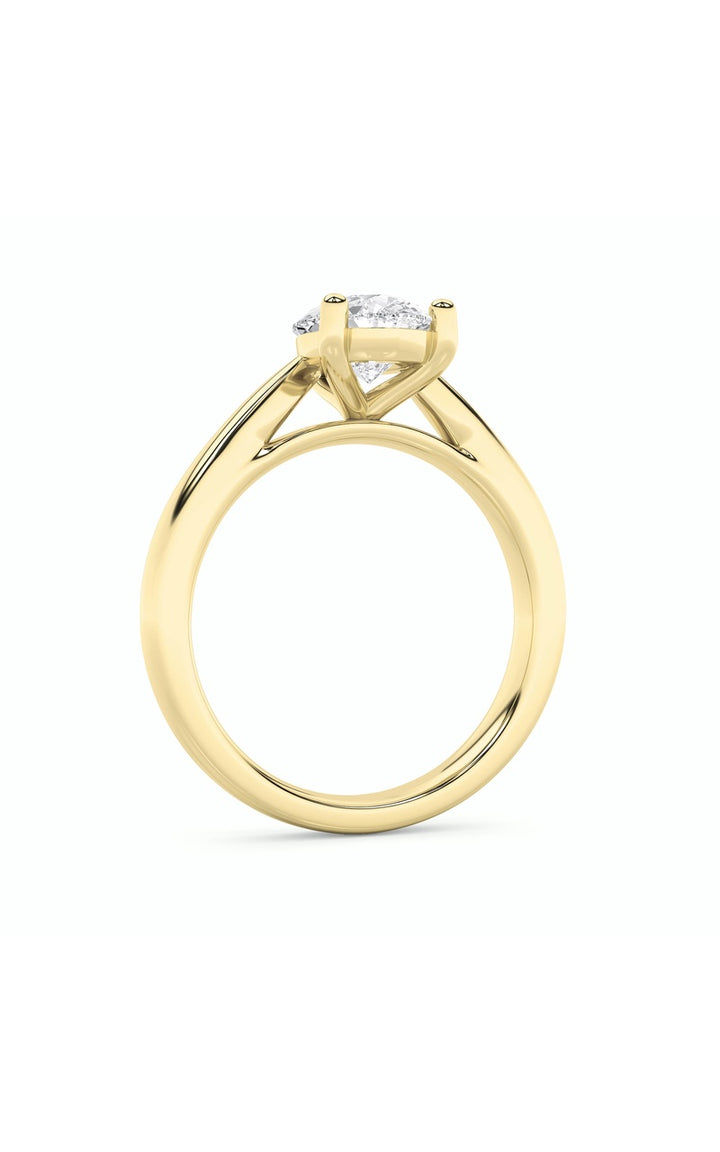 2Cttw Pear Shaped Lab Grown Diamond (F/VS) Classic Shank Solitaire Engagement Ring in 14K Gold