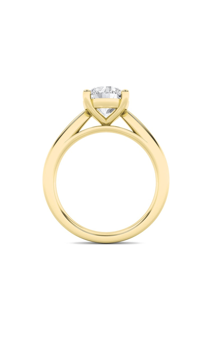 1Cttw Round Shaped Lab Grown Diamond (F/VS) Classic Shank Solitaire Engagement Ring in 14K Gold