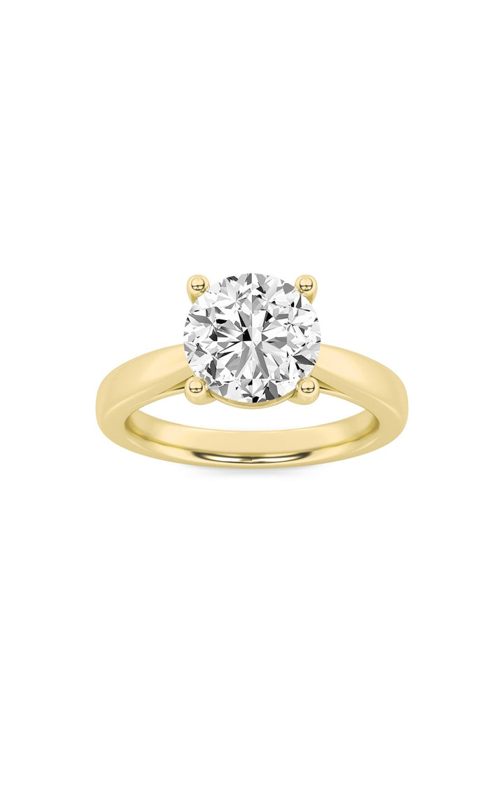 1.5Cttw Round Shaped Lab Grown Diamond (F/VS) Classic Shank Solitaire Engagement Ring in 14K Gold