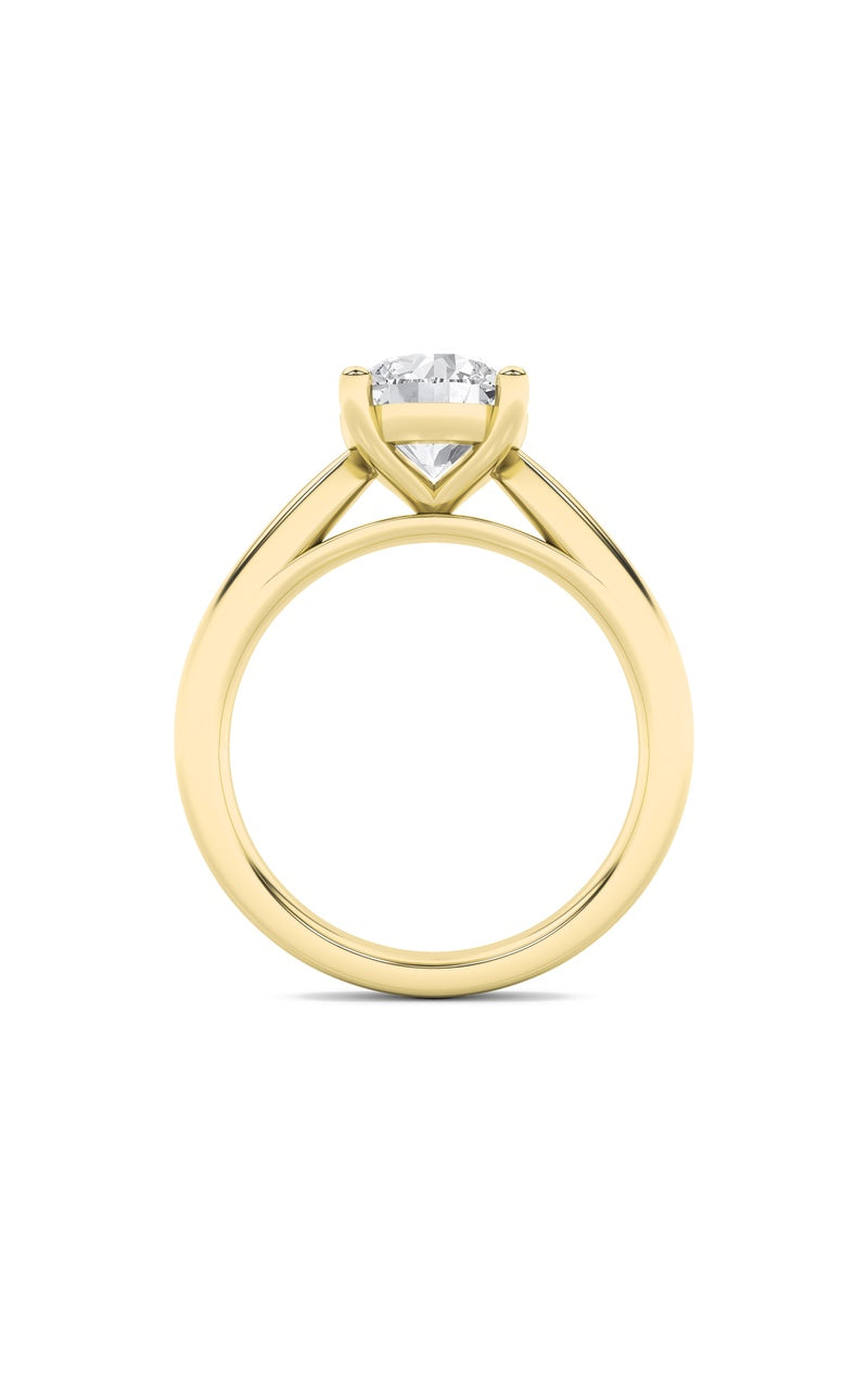 1.5Cttw Round Shaped Lab Grown Diamond (F/VS) Classic Shank Solitaire Engagement Ring in 14K Gold
