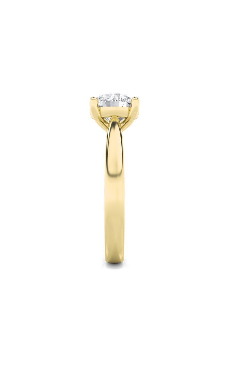 1.5Cttw Round Shaped Lab Grown Diamond (F/VS) Classic Shank Solitaire Engagement Ring in 14K Gold