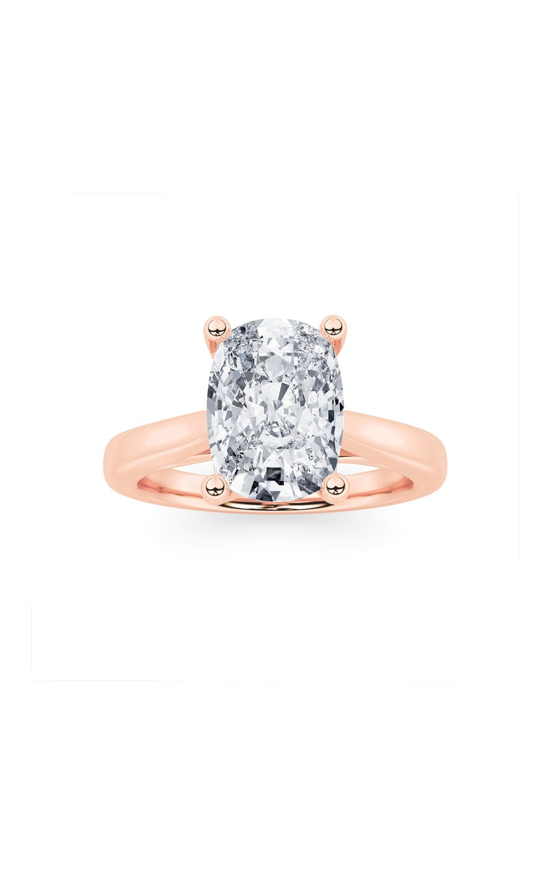 2Cttw Elongated Cushion Shaped Lab Grown Diamond (G/VS) Two Tone Cathedral Shank Engagement Ring in14K Gold