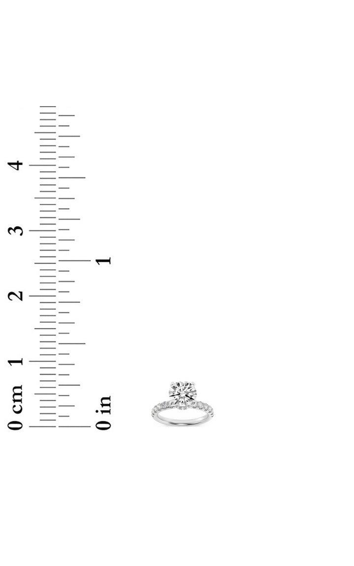 1.5Cttw Round Shaped Lab Grown Diamond (F/VS) Hidden Halo Accented Ring in 14K Gold