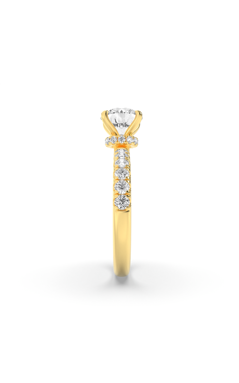 2.5Cttw Round Shaped Lab Grown Diamond (F/VS) Hidden Halo Accented Ring in 14K Gold