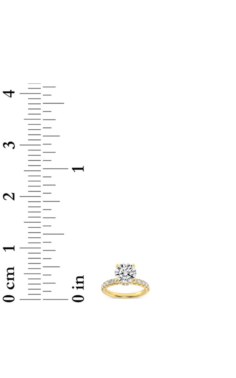 2.5Cttw Round Shaped Lab Grown Diamond (F/VS) Hidden Halo Accented Ring in 14K Gold