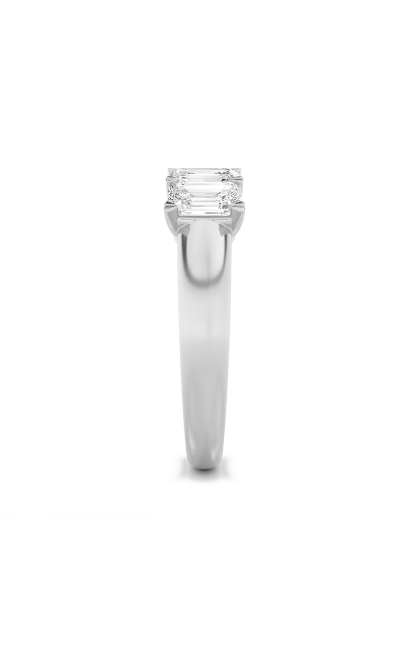 2CTW Emerald Shaped Lab Grown Diamond (F/VS) Five Stone Band Ring in 14K Gold