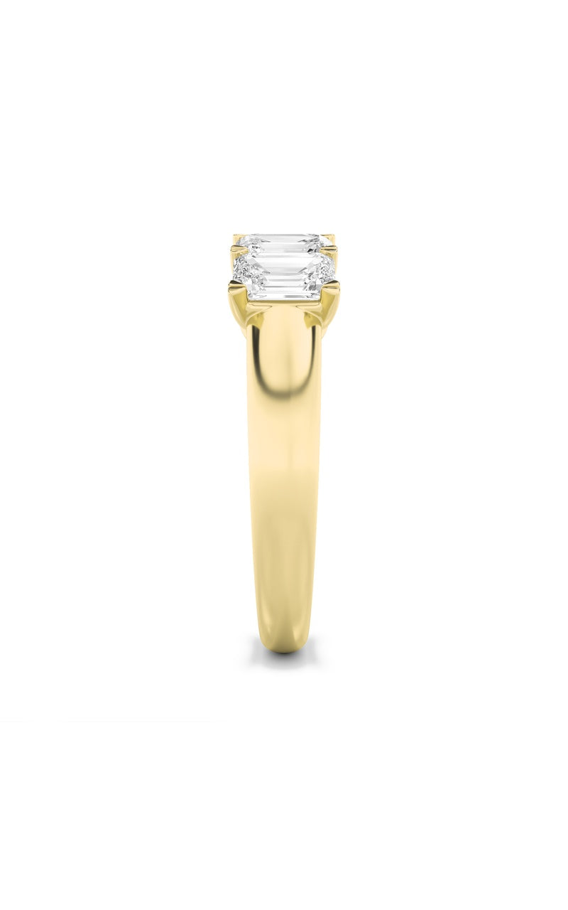 2Cttw Emerald Shaped Lab Grown Diamond (F/VS) Five Stone Band Ring in 14K Gold