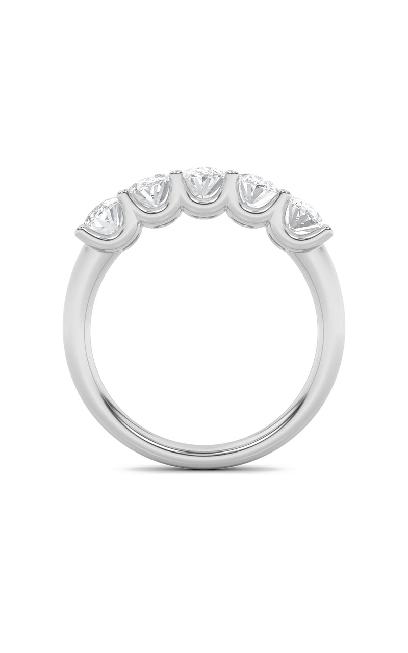 2Cttw Oval Shaped Lab Grown Diamond (F/VS) Five Stone Band Ring in 14K Gold
