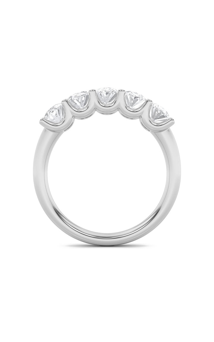 2Cttw Oval Shaped Lab Grown Diamond (F/VS) Five Stone Band Ring in 14K Gold