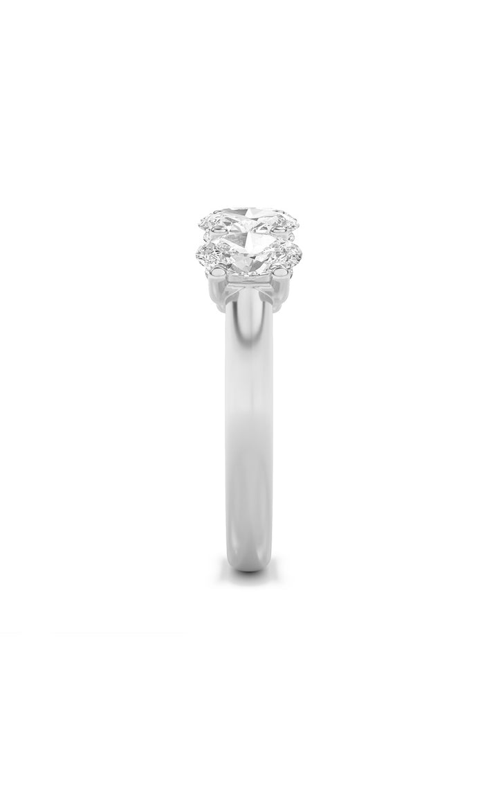 2Cttw Oval Shaped Lab Grown Diamond (F/VS) Five Stone Band Ring in 14K Gold