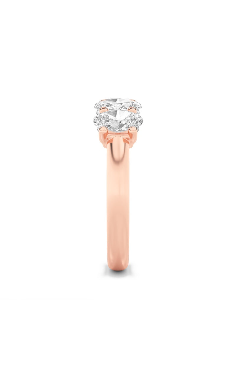 2Cttw Oval Shaped Lab Grown Diamond (F/VS) Five Stone Band Ring in 14K Gold