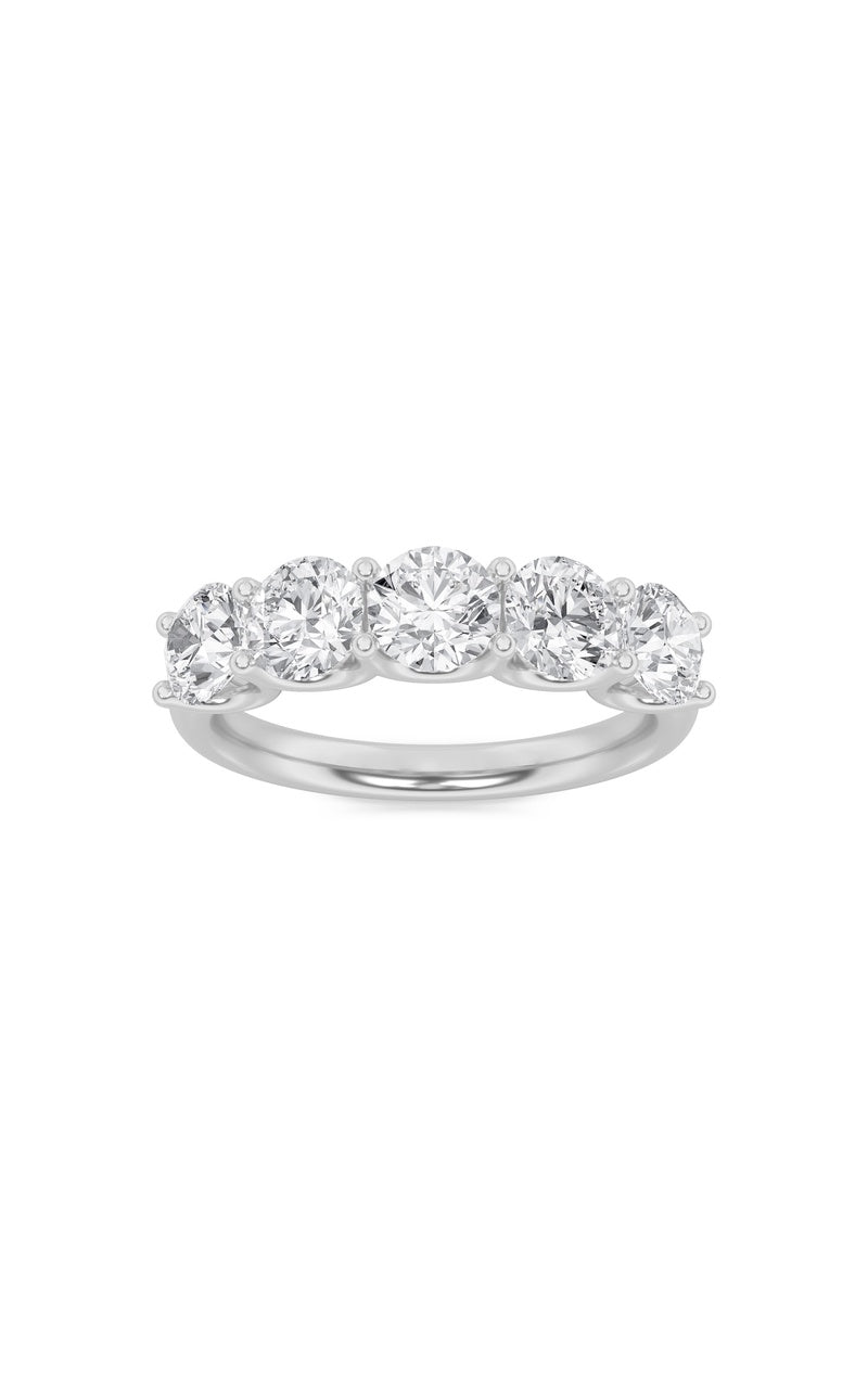 2Cttw Round Shaped Lab Grown Diamond (F/VS) Five Stone Band Ring in 14K Gold
