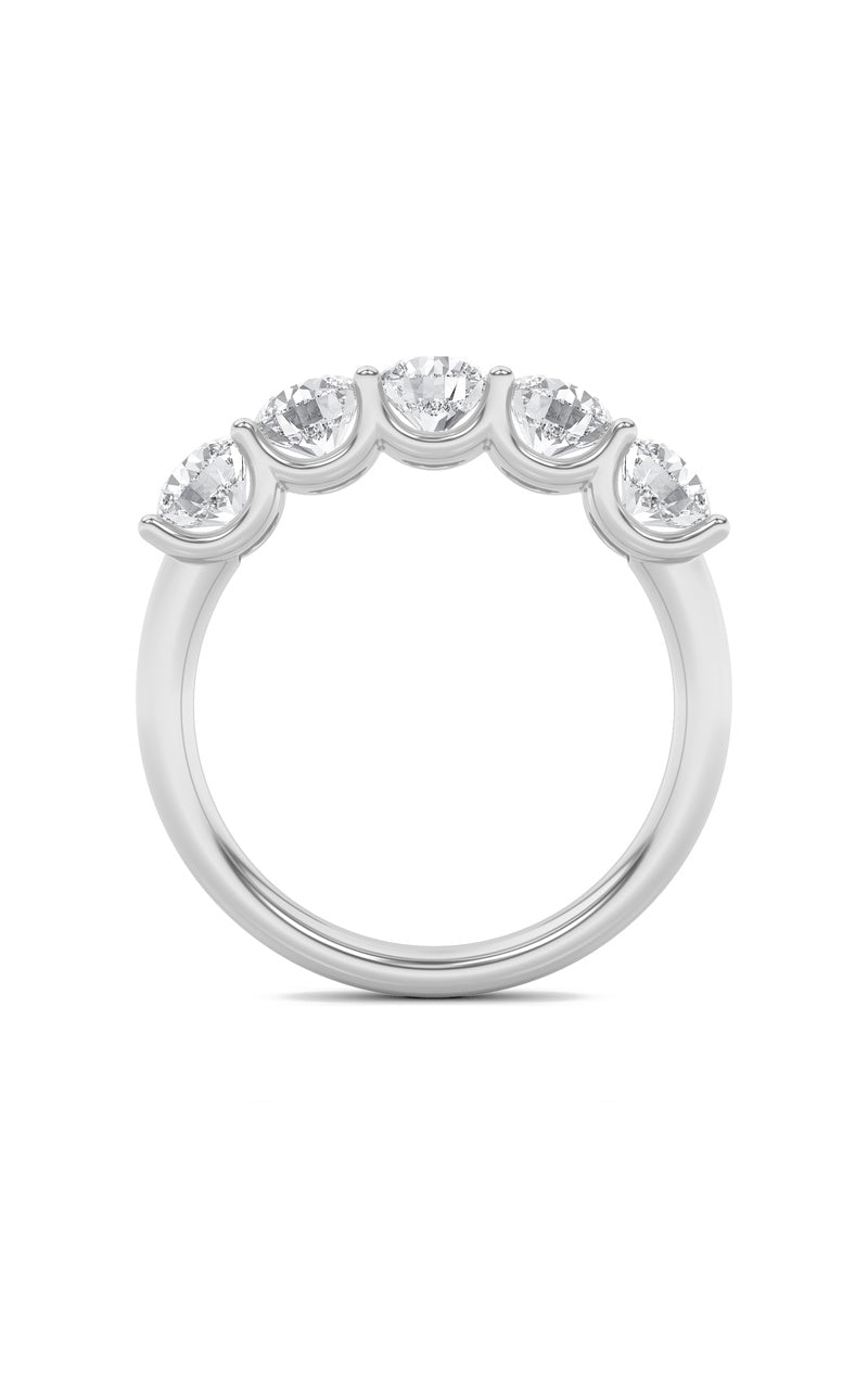 2Cttw Round Shaped Lab Grown Diamond (F/VS) Five Stone Band Ring in 14K Gold