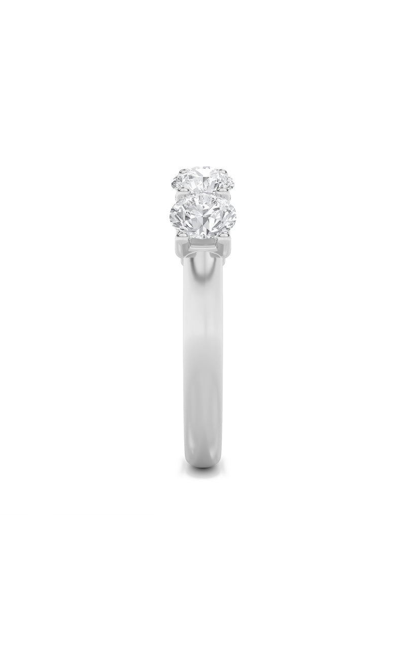 2Cttw Round Shaped Lab Grown Diamond (F/VS) Five Stone Band Ring in 14K Gold