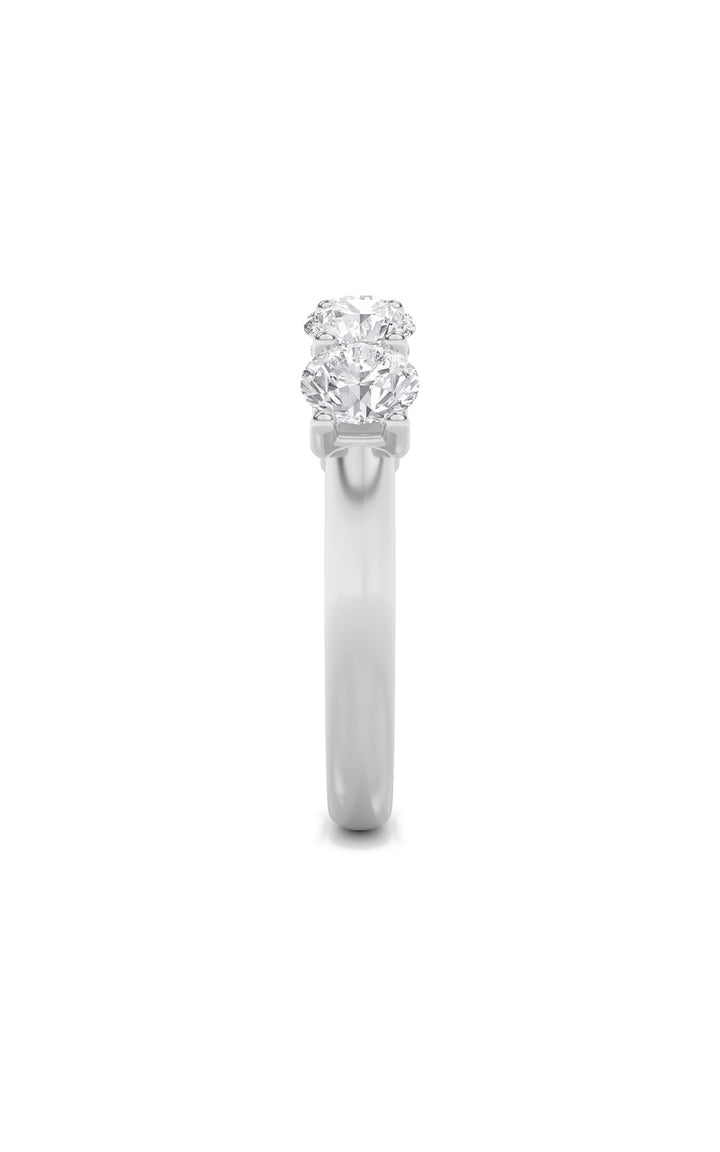 2Cttw Round Shaped Lab Grown Diamond (F/VS) Five Stone Band Ring in 14K Gold
