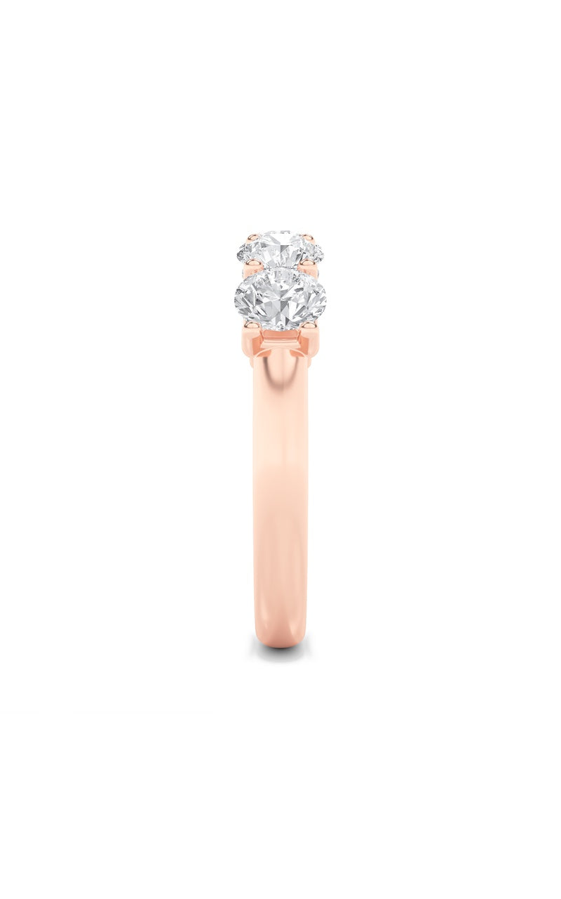 2Cttw Round Shaped Lab Grown Diamond (F/VS) Five Stone Band Ring in 14K Gold