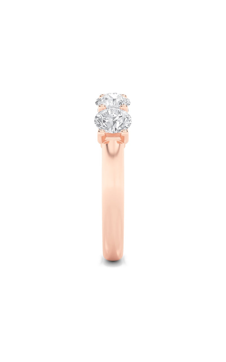 2Cttw Round Shaped Lab Grown Diamond (F/VS) Five Stone Band Ring in 14K Gold
