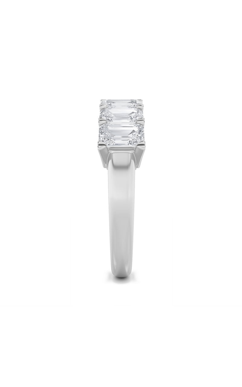 3Cttw Emerald Shaped Lab Grown Diamond (F/VS) Seven Stone Band Ring in 14K Gold