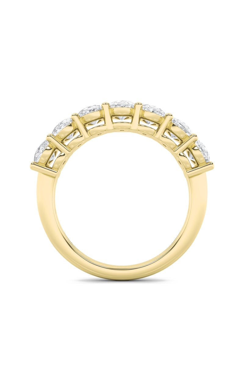 2Cttw Oval Shaped Lab Grown Diamond (F/VS) Seven Stone Band Ring in 14K Gold