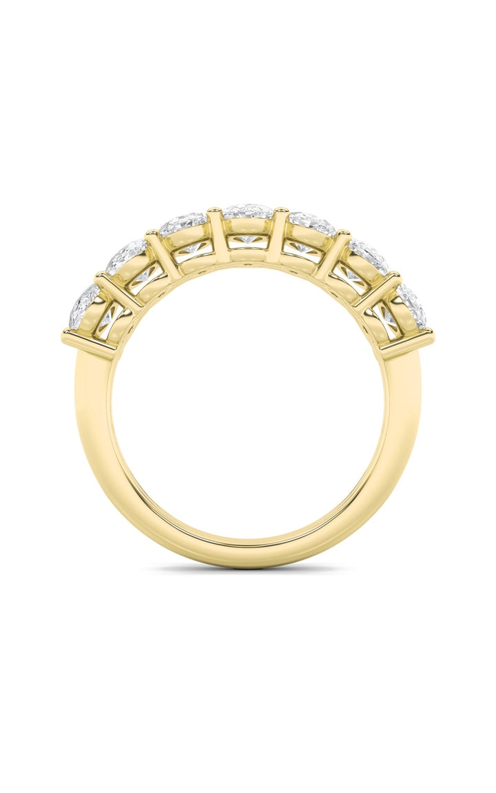 2Cttw Oval Shaped Lab Grown Diamond (F/VS) Seven Stone Band Ring in 14K Gold