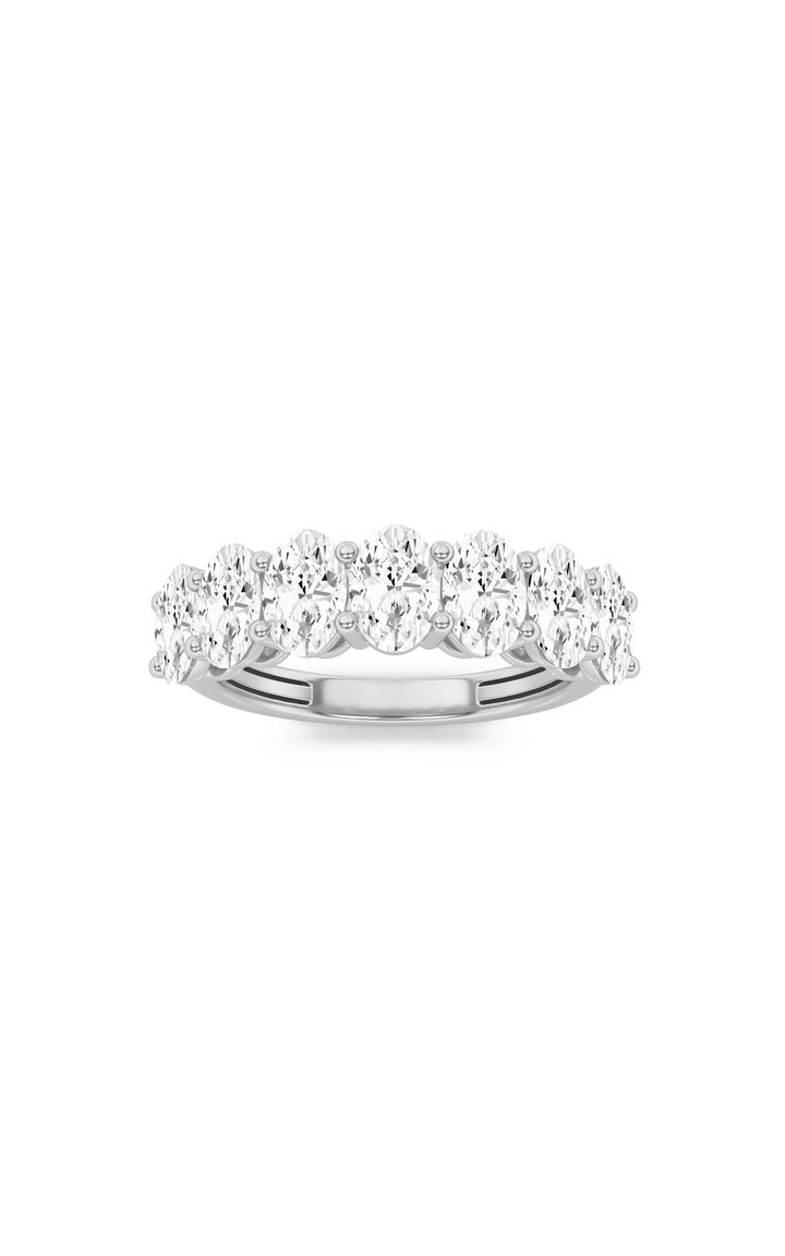 3Cttw Oval Shaped Lab Grown Diamond (F/VS) Seven Stone Band Ring in 14K Gold