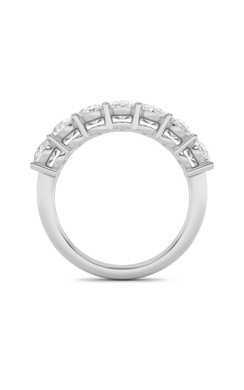 3Cttw Oval Shaped Lab Grown Diamond (F/VS) Seven Stone Band Ring in 14K Gold