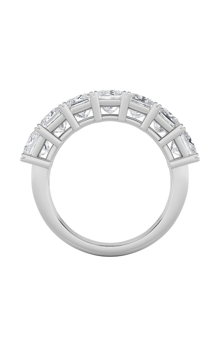 2Cttw Princess Shaped Lab Grown Diamond (F/VS) Seven Stone Band Ring in 14K Gold