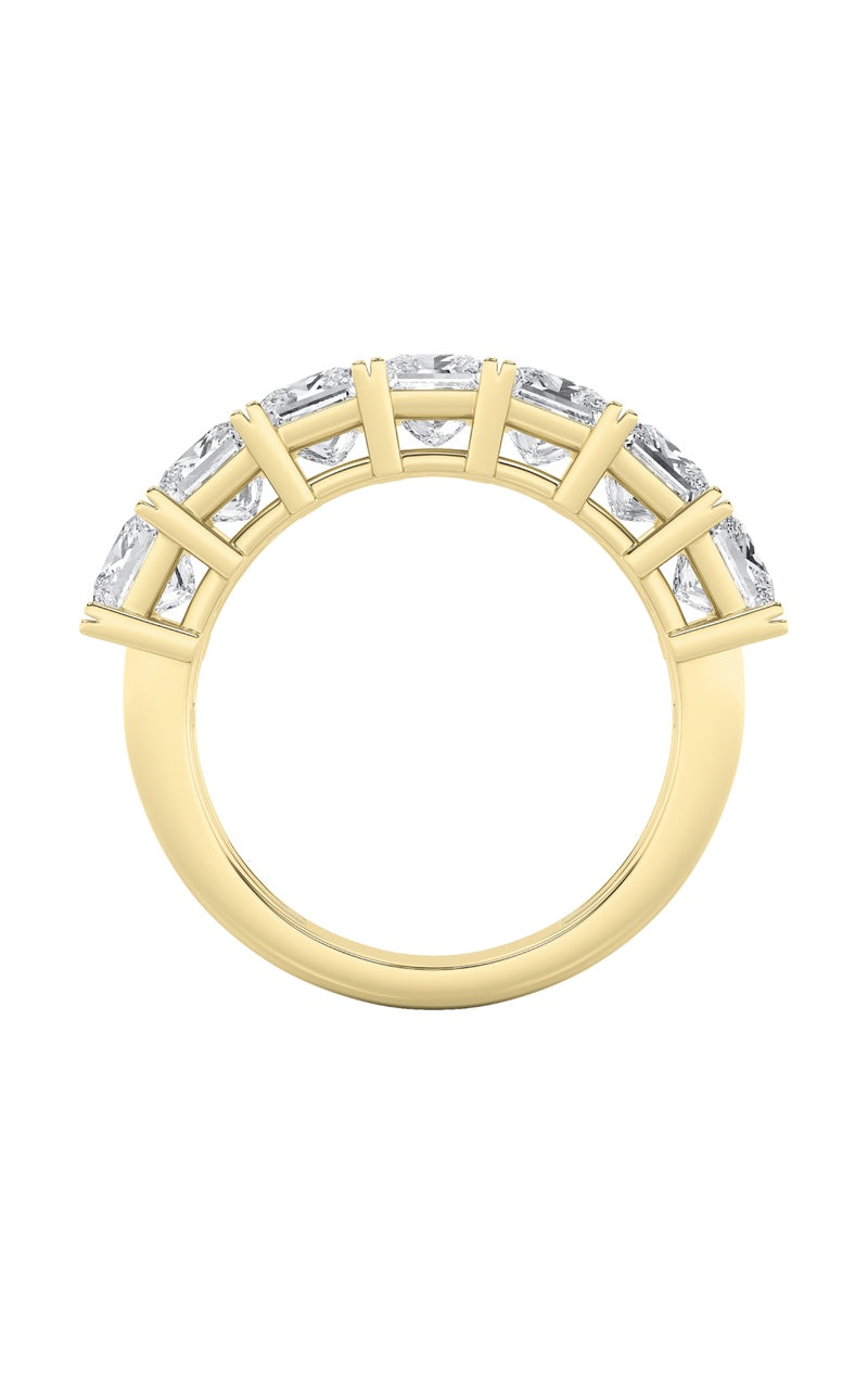 3CTW Princess Shaped Lab Grown Diamond (F/VS) Seven Stone Band Ring in 14K Gold