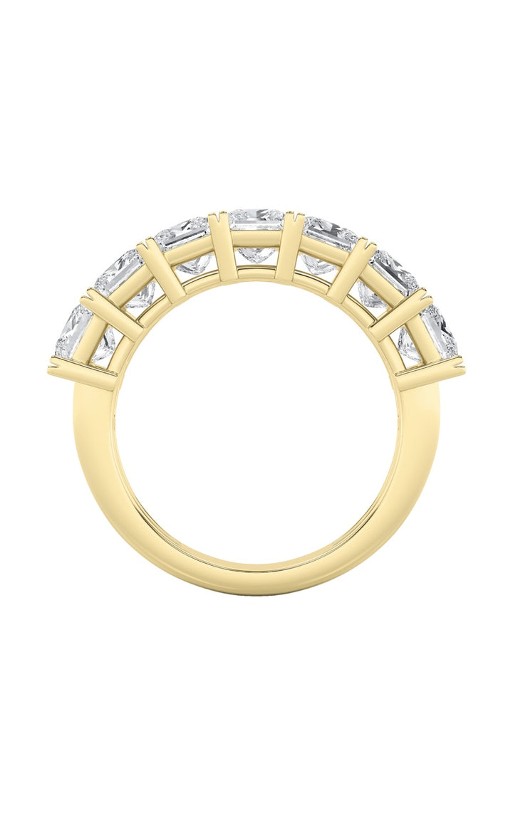 3CTW Princess Shaped Lab Grown Diamond (F/VS) Seven Stone Band Ring in 14K Gold