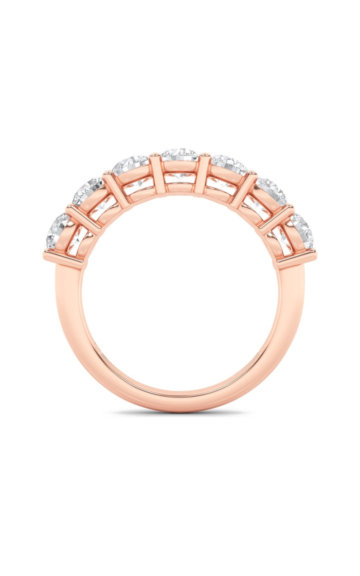 2Cttw Round Shaped Lab Grown Diamond (F/VS) Seven Stone Band Ring in 14K Gold