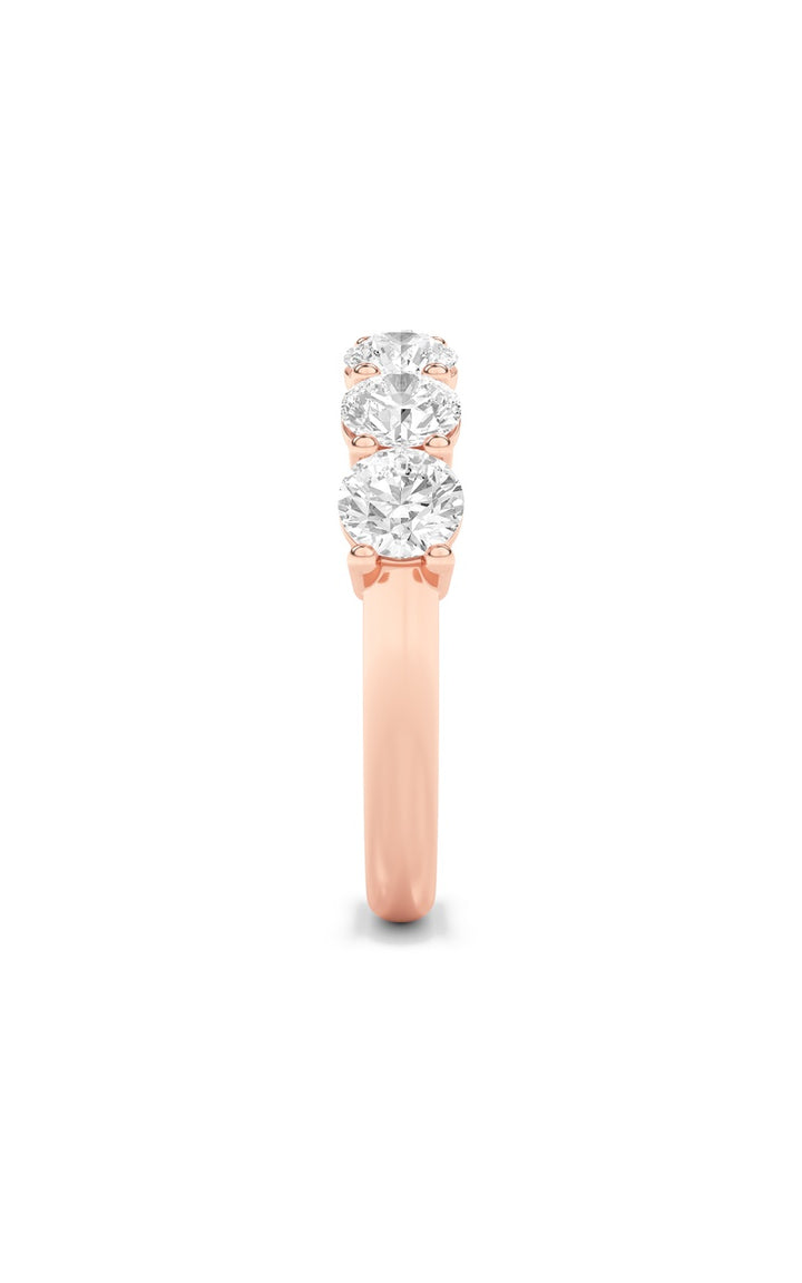 2Cttw Round Shaped Lab Grown Diamond (F/VS) Seven Stone Band Ring in 14K Gold